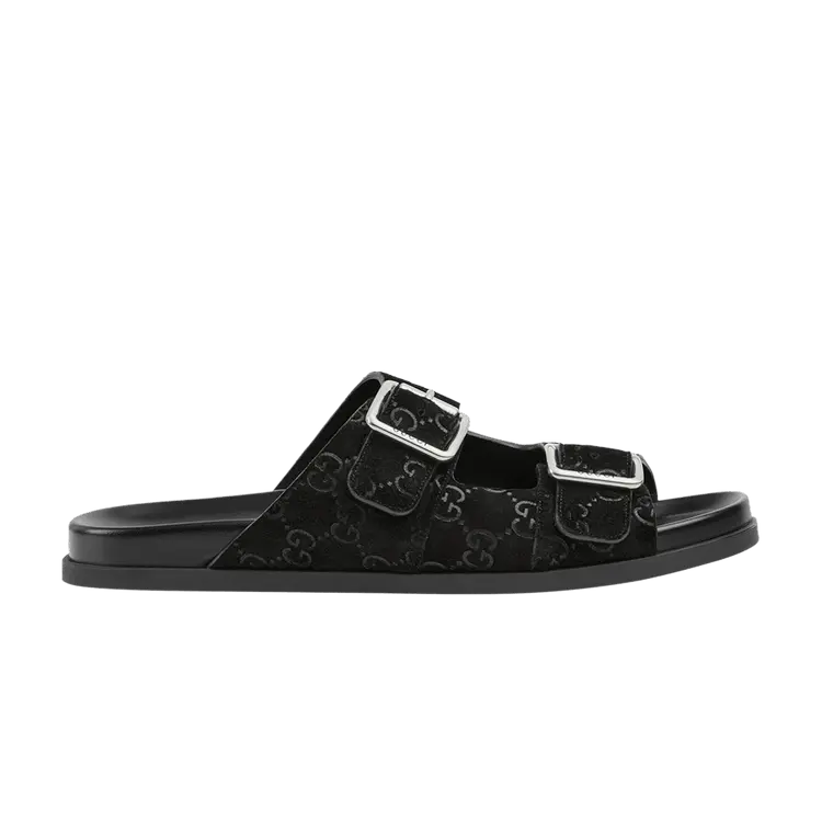 

Сандалии Gucci Gucci Slide Sandal 'GG Suede - Black', черный