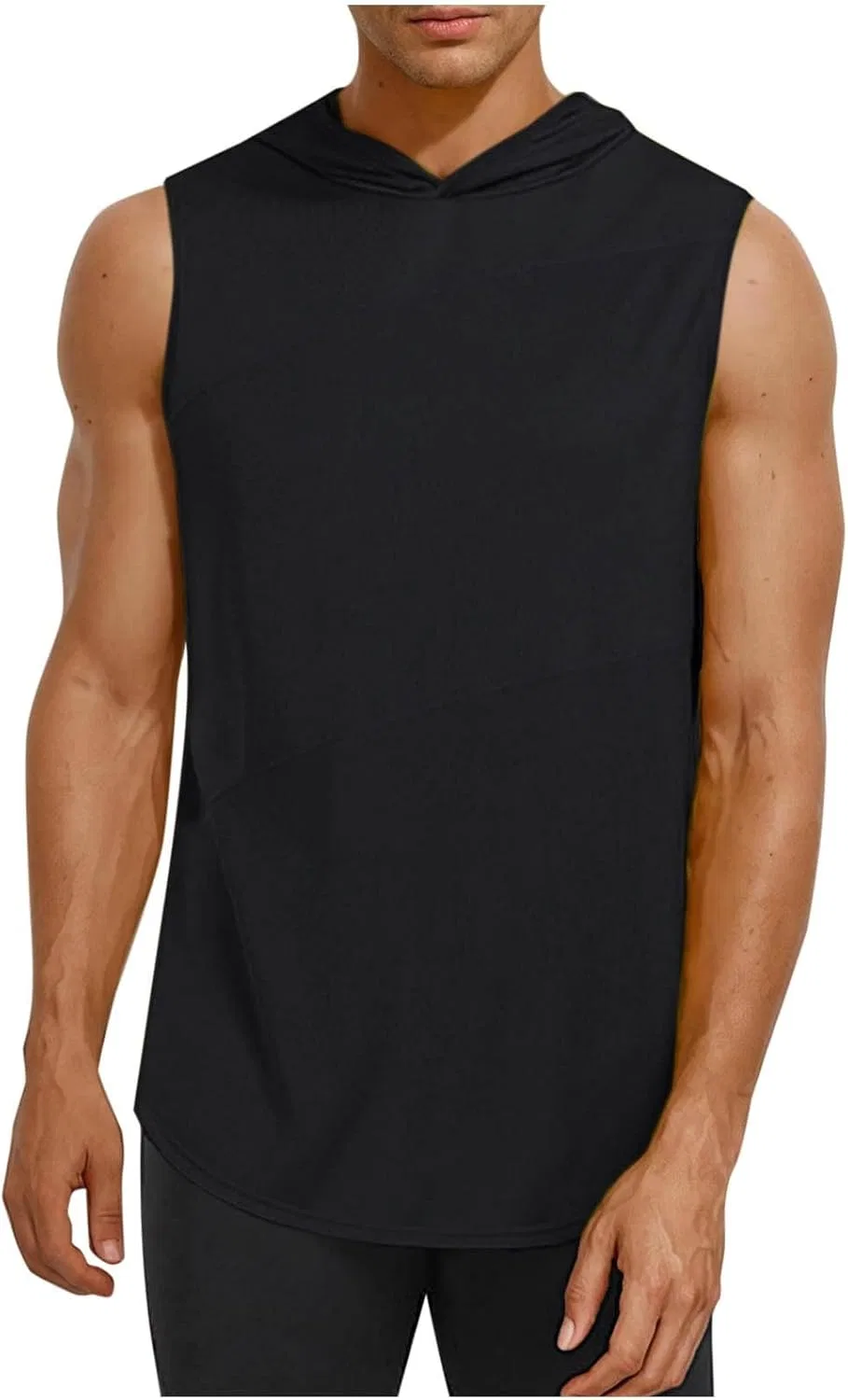 Мужская майка с капюшоном, Mesh Hooded Tank Top, черный