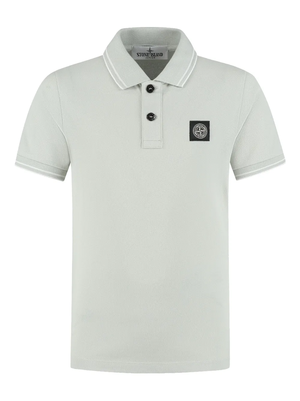 

Хлопковая рубашка-поло с нашивкой в виде компаса Stone Island Junior, зеленый