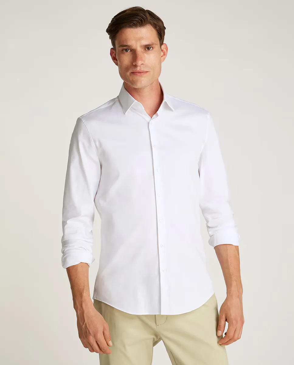 

Мужская рубашка с мини-структурой Calvin Klein, белый