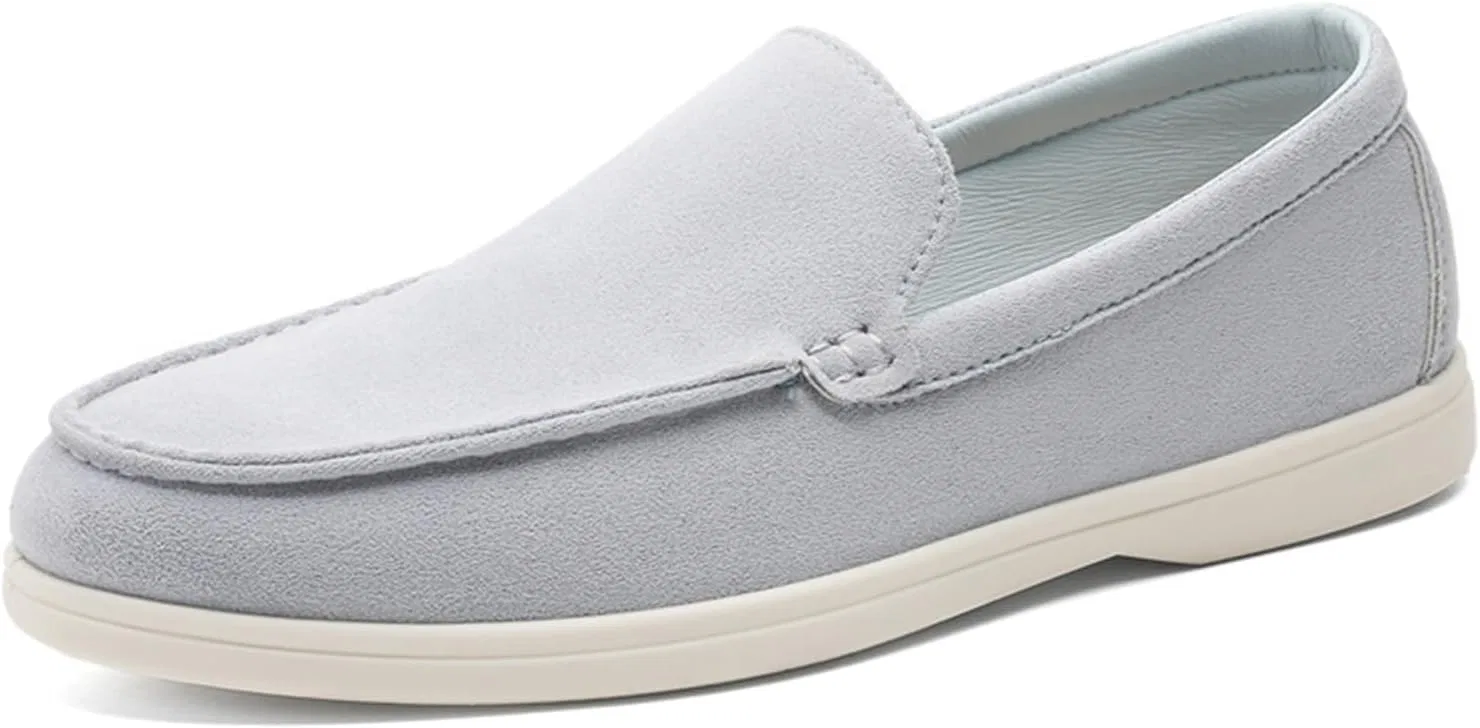 Лоферы мужские из замши, легкие, Slip on Loafers, синий