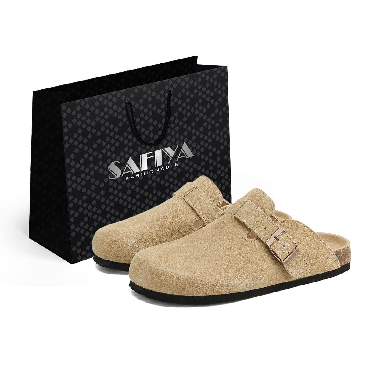 

SAFIYA Унисекс тапочки с закрытым носком светло-хаки один размер, цвет Light Khaki-One Size