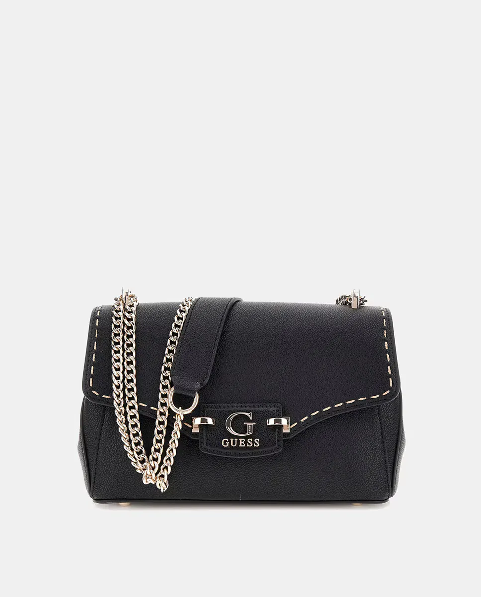 

Сумка через плечо с магнитной застежкой и металлической ручкой Guess, черный