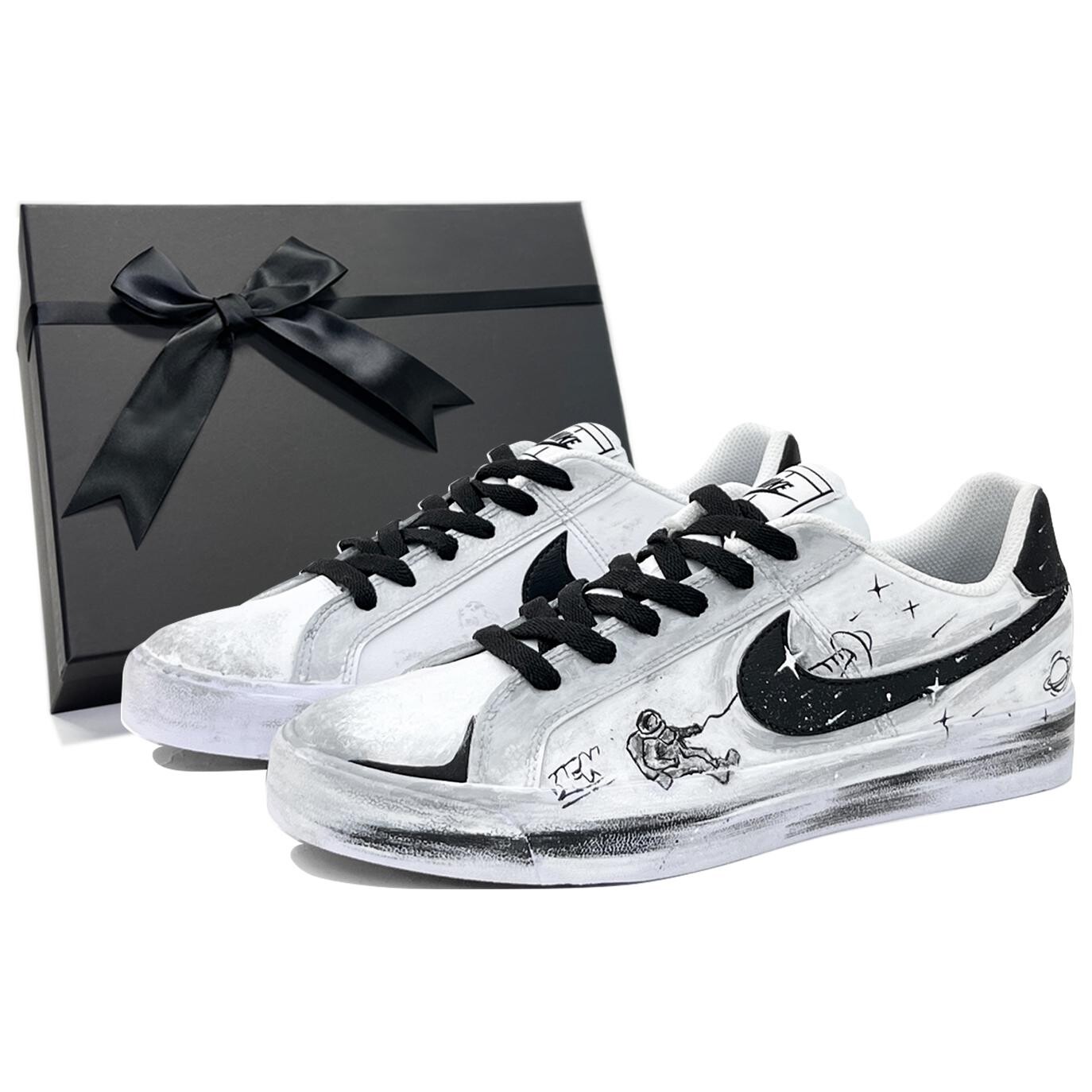 

Скейтборд-кеды Court Royale унисекс с низким верхом, белый/серый/черный Nike