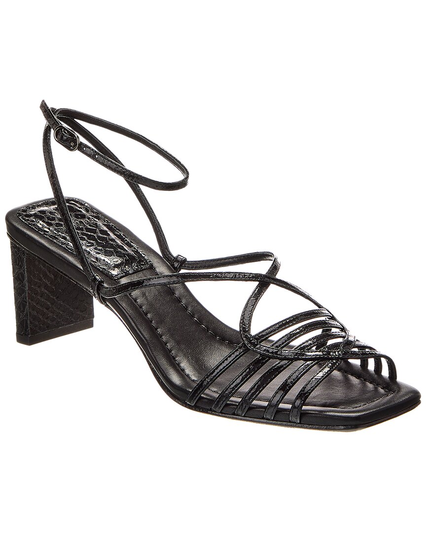 Сандалии Alexandre Birman Naya 50 из тисненой кожи, черный