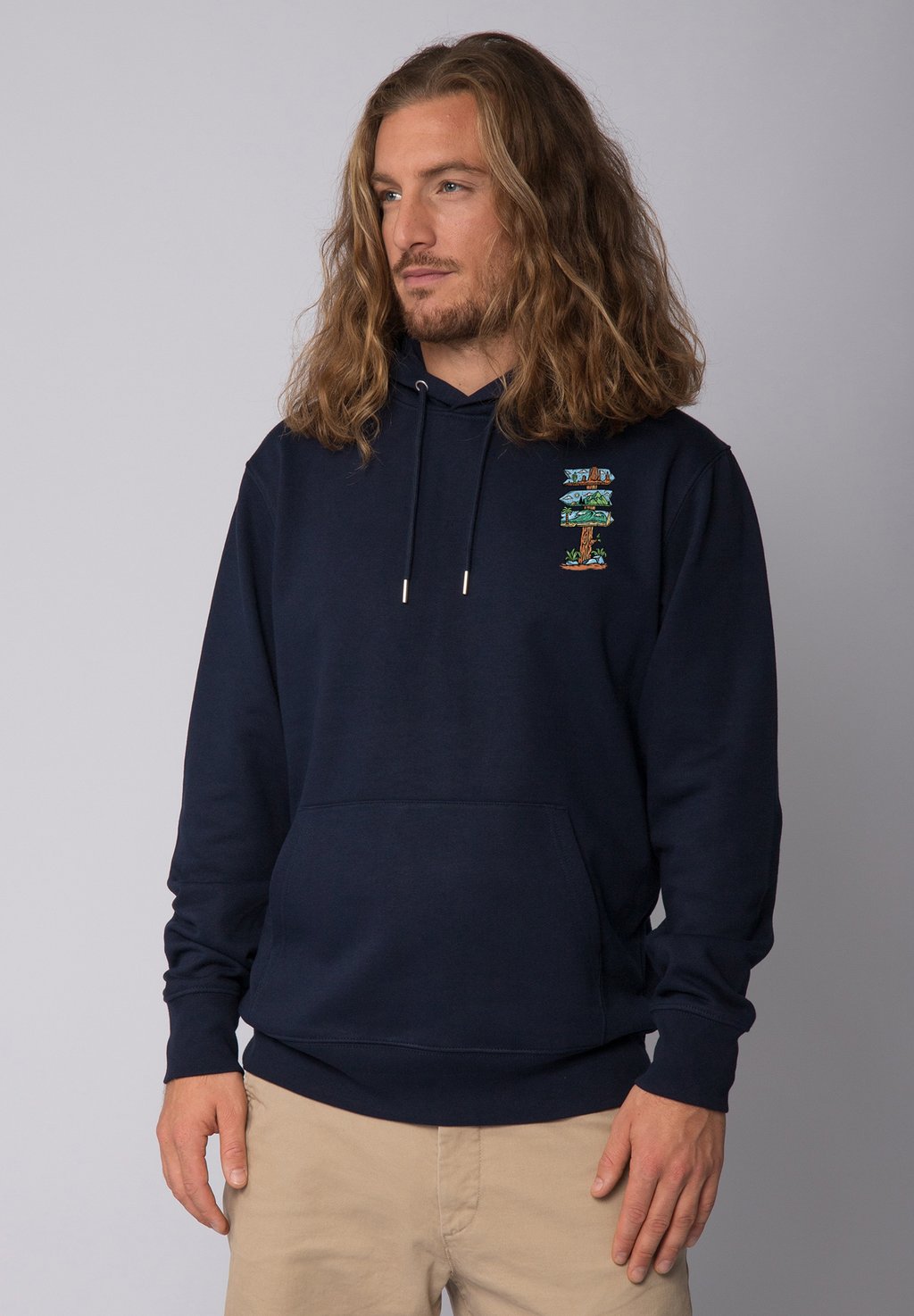 

Толстовка с капюшоном ADVENTURE IS EVERYWHERE watapparel, темно-синий