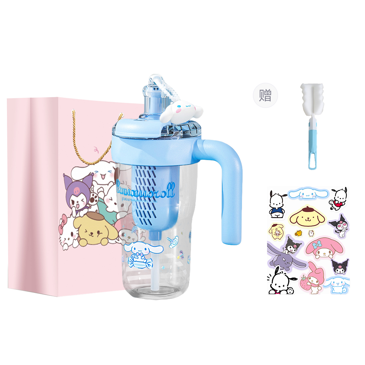 

Пластиковая бутылка для воды Hello Kitty, коллаборация, коллекция My Melody, коллекция Cinnamoroll, 850 мл Sanrio, Cinnamoroll