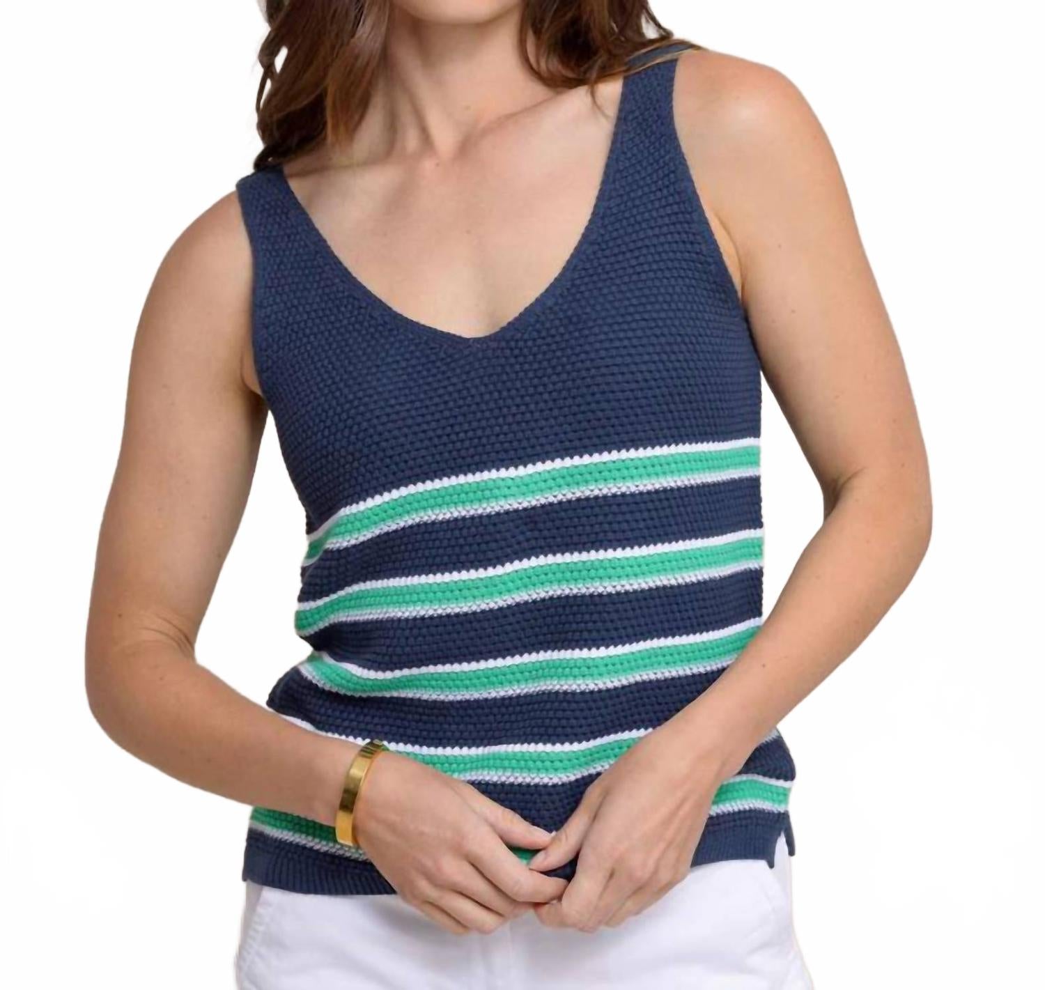 

Алли Полосатый Свитер Топ В Платьевом Синем SOUTHERN TIDE