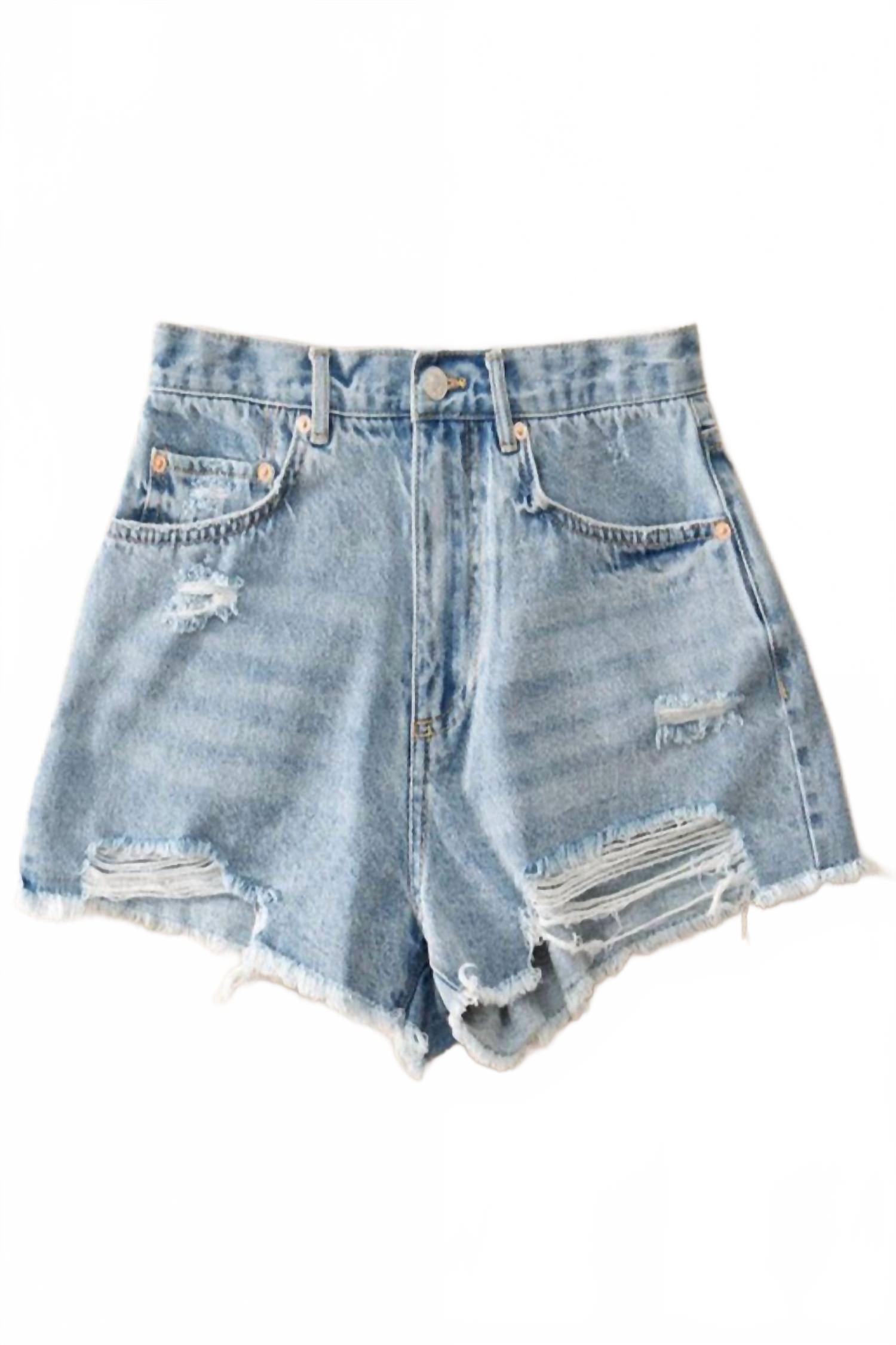 

Женские потертые джинсовые шорты в светлой стирке Trend:notes, Light Wash