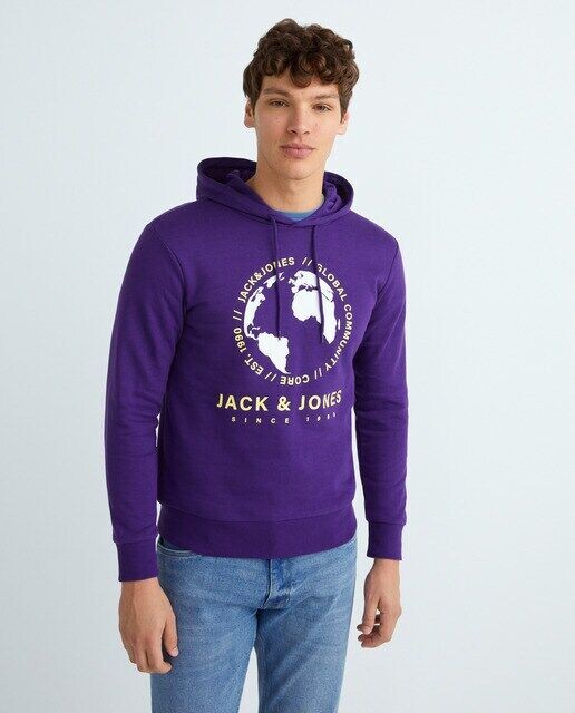 

Мужская толстовка с капюшоном Jack & Jones, фиолетовый