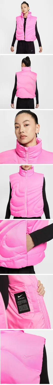Женский пуховый жилет оверсайз Nike Sportswear Swoosh Series розового цвета — фото 3
