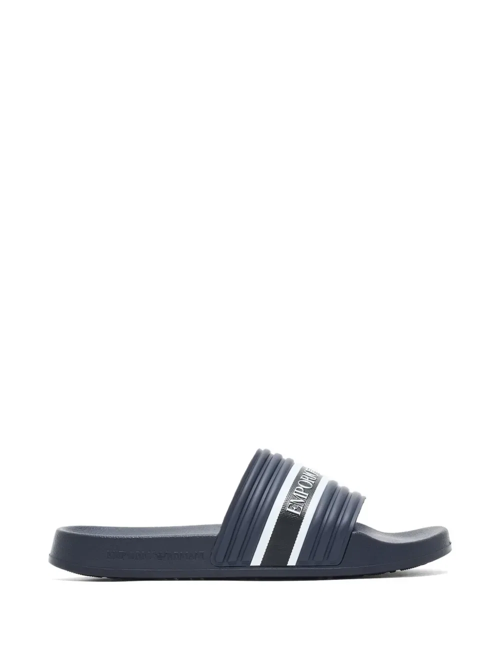 Полосатые шлепанцы EMPORIO ARMANI, синий