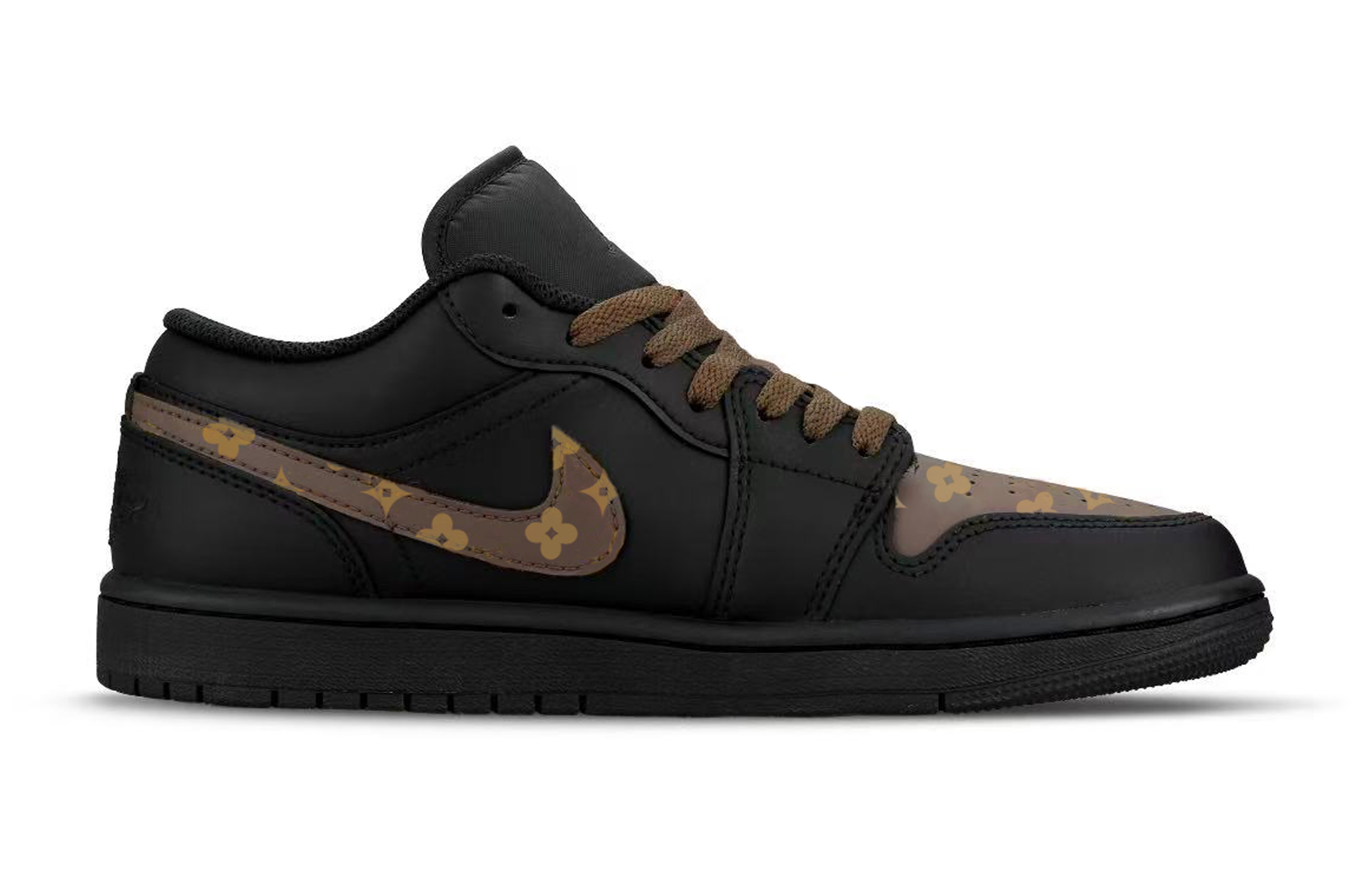 Jordan Кроссовки Air 1 LOUIS Black Warrior Cushioning Slip Resistant Low top Vintage Basketball мужские Mocha — фото 3