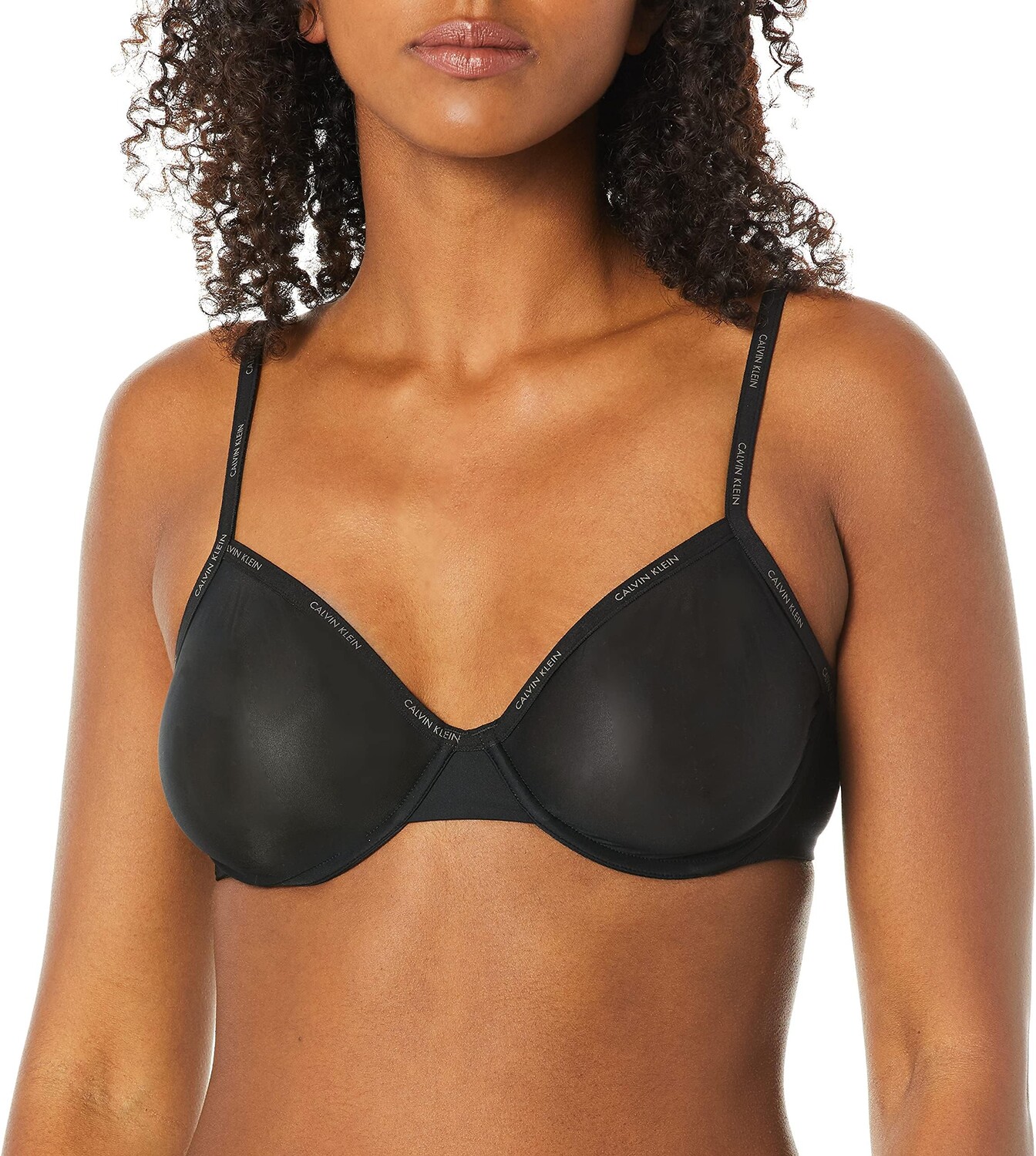 

Женский прозрачный демисезонный бюстгальтер без подкладки Marquisette Calvin Klein, черный