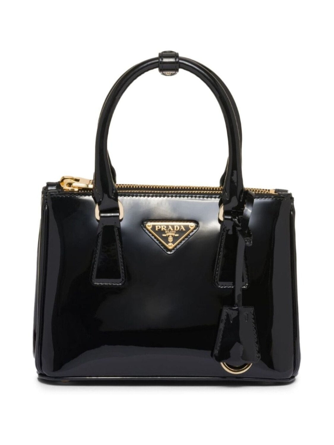 

Лакированная мини-сумка Prada Galleria, черный