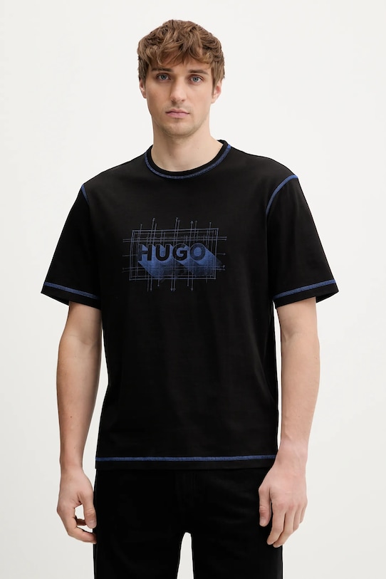 

Футболка hugo из синего хлопка nothal HUGO Blue, черный