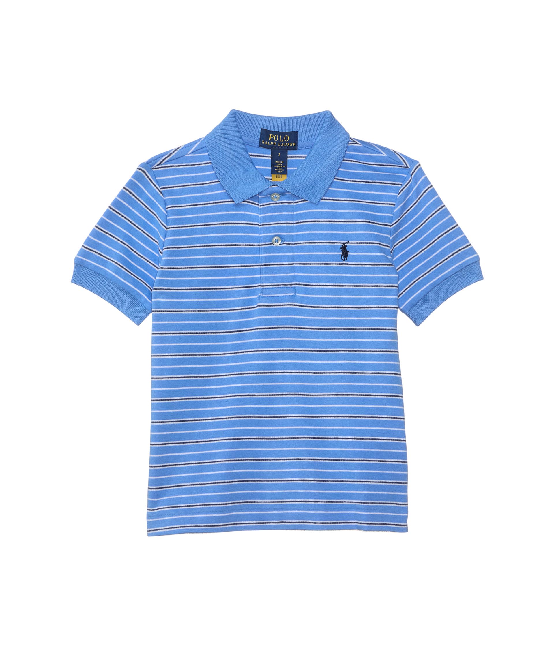 

Поло Polo Ralph Lauren Kids Striped Soft Cotton Polo Shirt, цвет Harbor Island Blue Multi/C7927