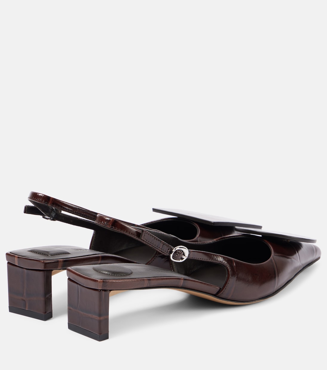 Туфли-лодочки Duelo 40 из кожи с открытой пяткой Jacquemus, Midnight Brown — фото 2