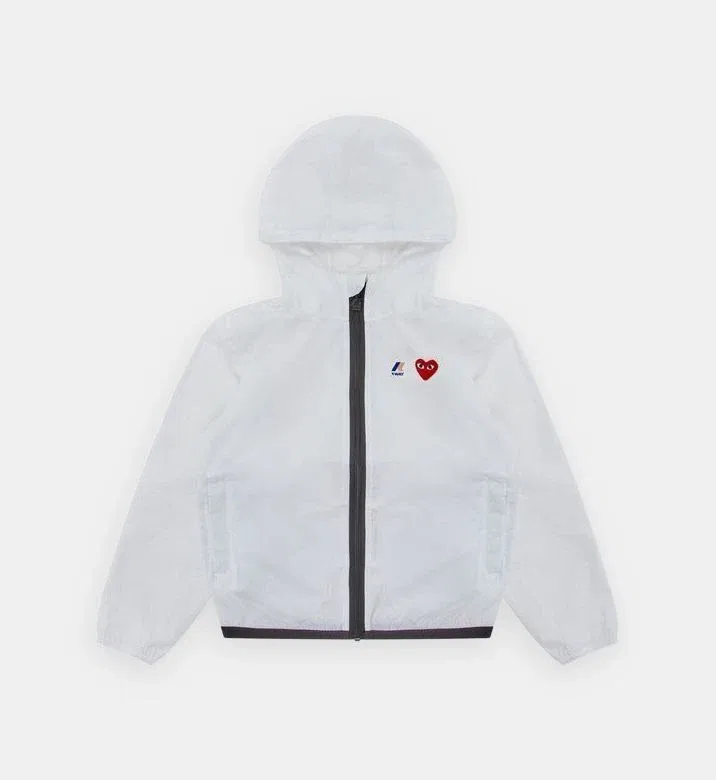 Плащ прямого кроя Comme des Garcons x K-Way Comme Des Garcons Play, белый