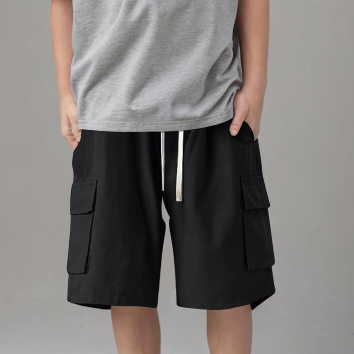 Детские карго шорты Cotton Polyester, Black — фото 3