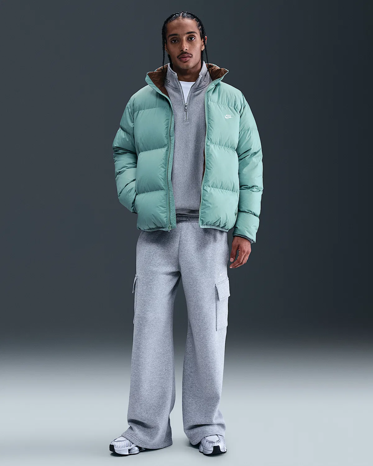 Мужская пуховая куртка Therma-FIT Nike Sportswear Club, Cannon/Mosswood Brown/White — фото 4