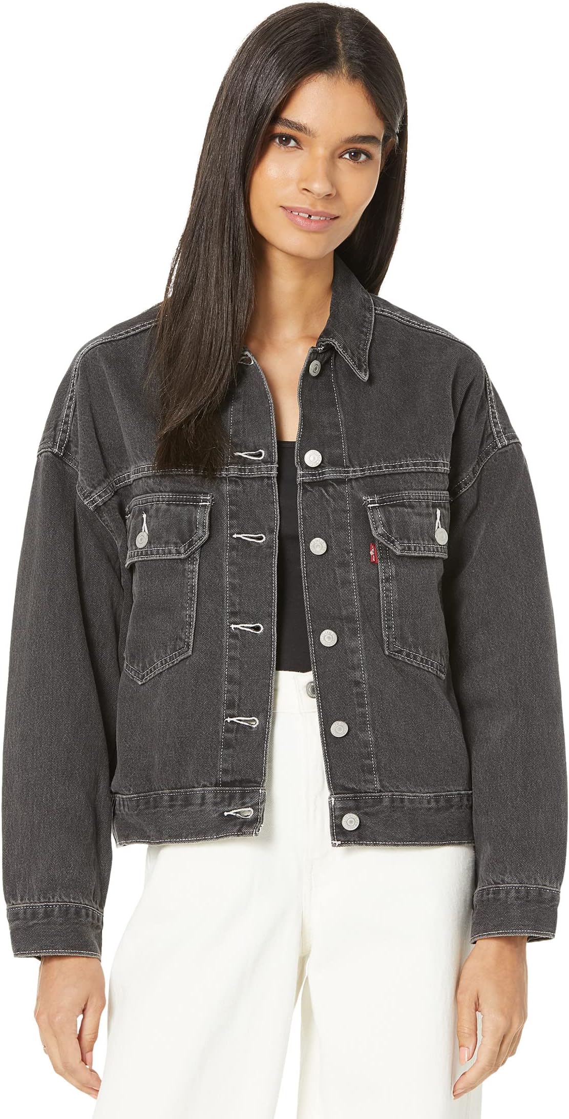 

Куртка Levi's Womens Carpenter Trucker, цвет Black Stonewash