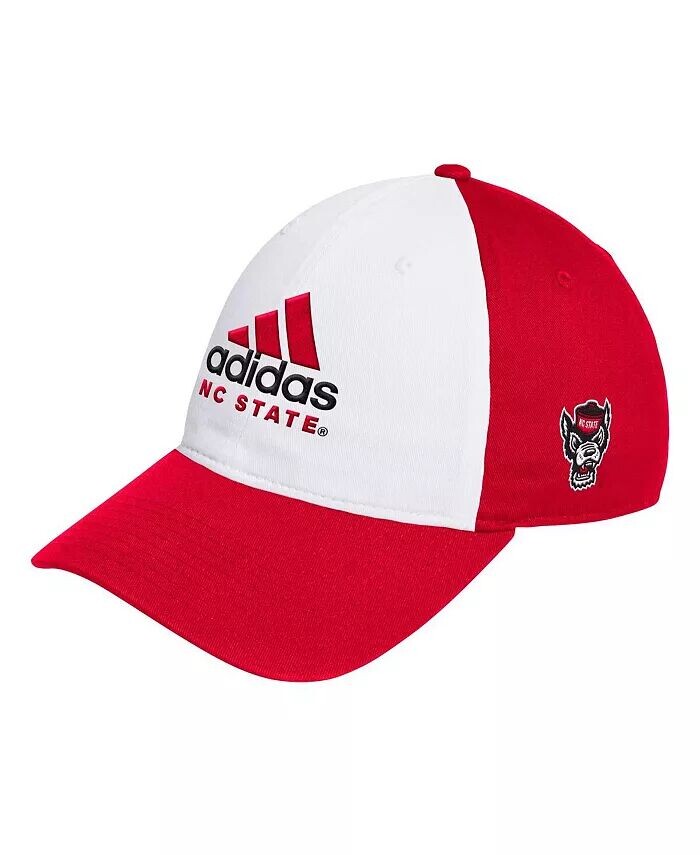 

Мужская белая/красная регулируемая шляпа NC State Wolfpack с напуском Adidas, белый