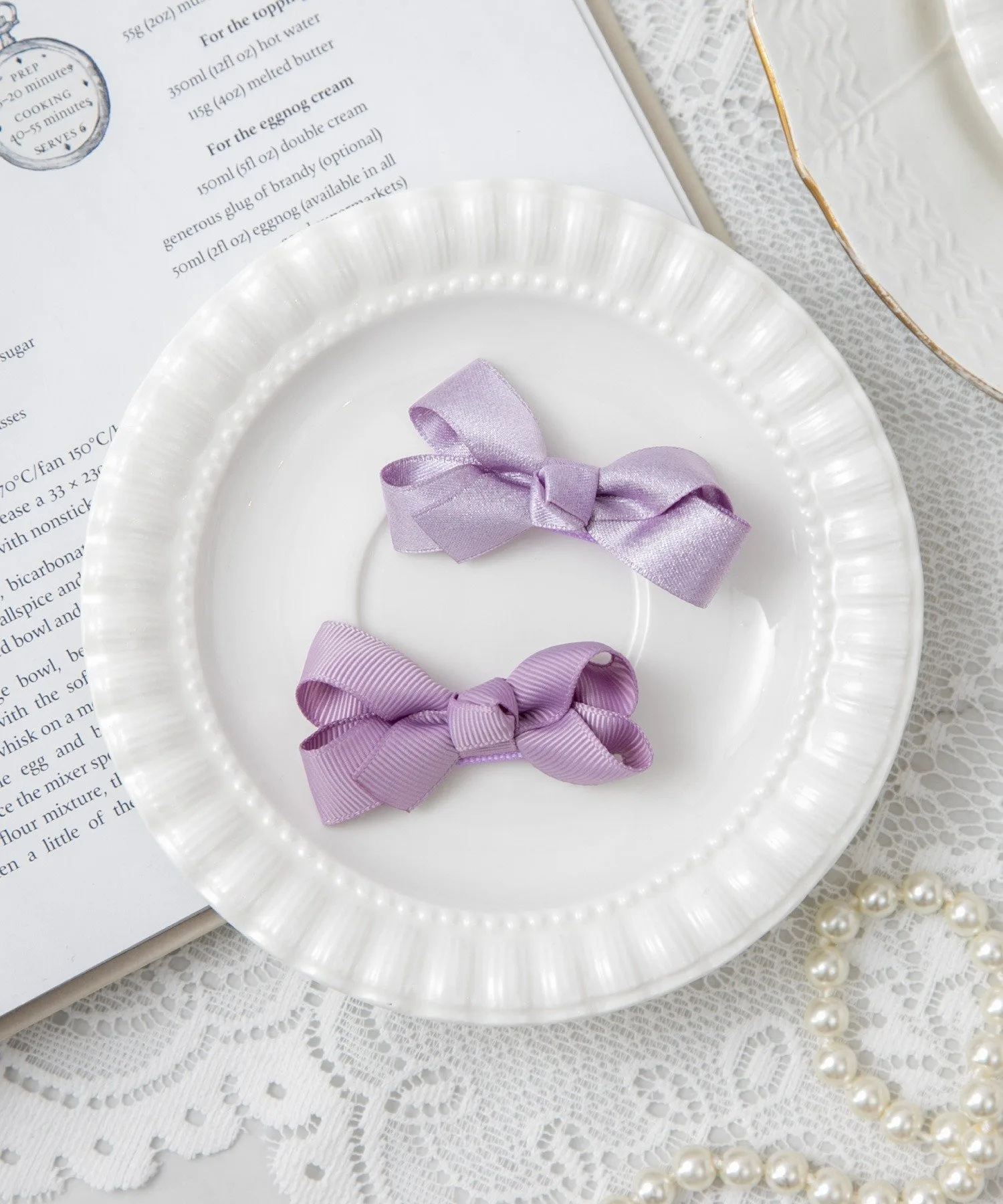 Небольшая заколка для волос с лентой (набор из 2 штук) Panpantutu, Prima Shiny Lavender