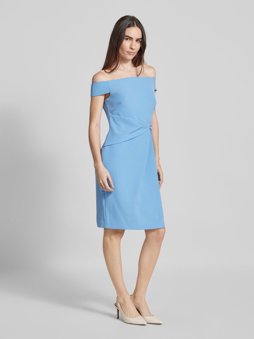 

Коктейльное платье с узлом, модель 'SARAN' Lauren Ralph Lauren, светло-голубой