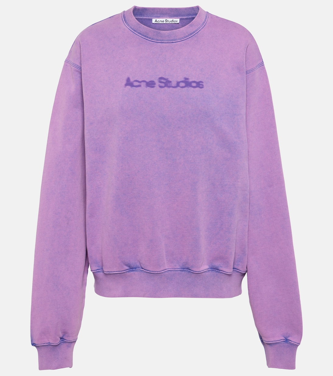 

Толстовка из хлопкового джерси с логотипом Acne Studios, Bright Purple