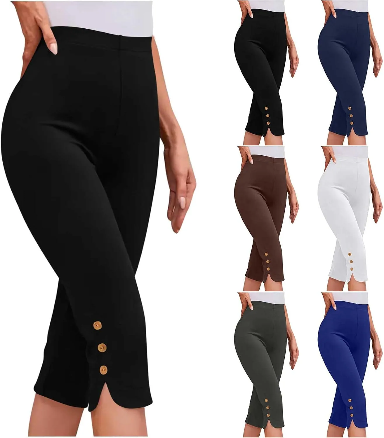 

Женские капри с высокой талией и контролем живота GOHRSHA