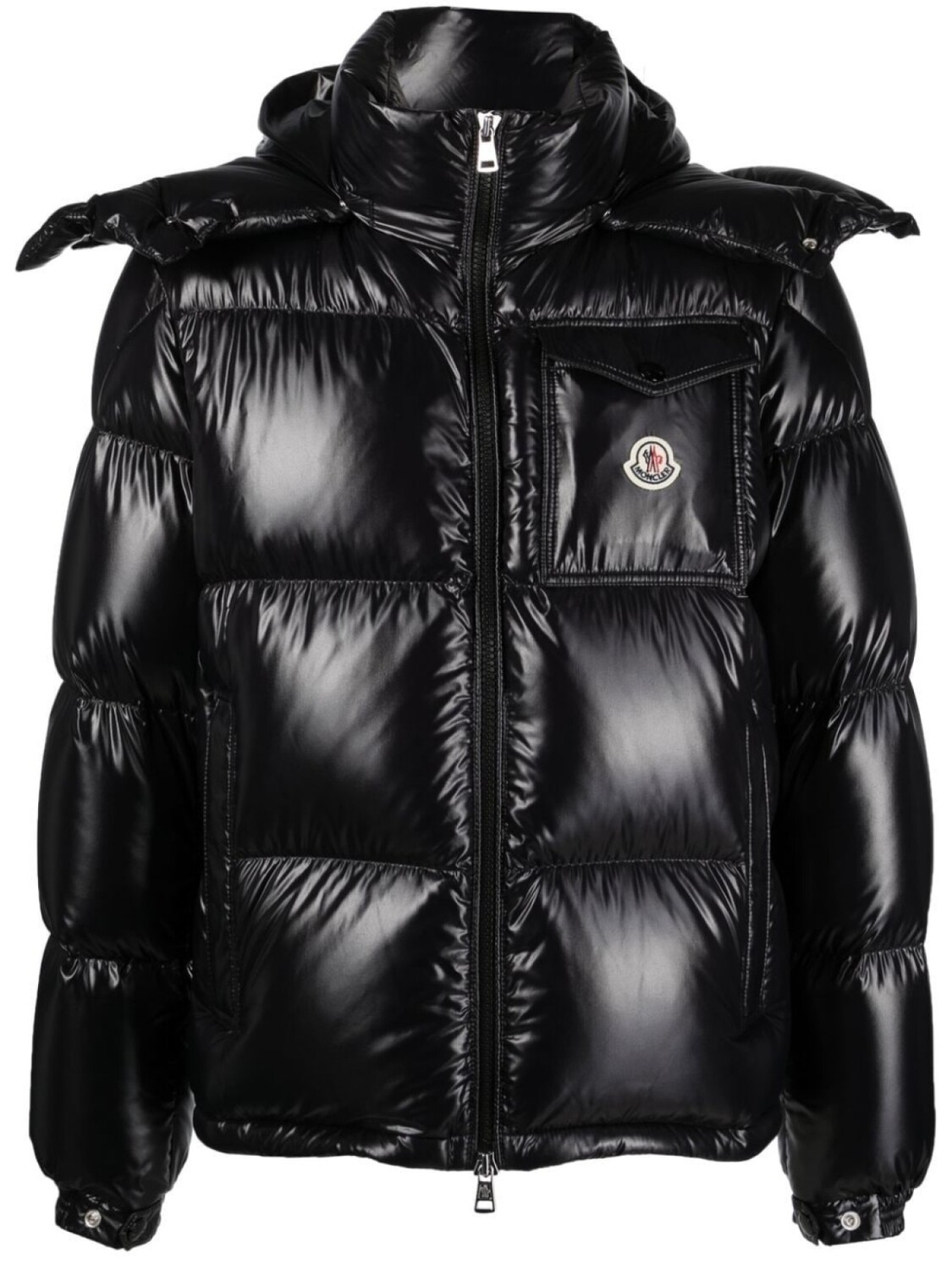 

Moncler глянцевый пуховик, черный