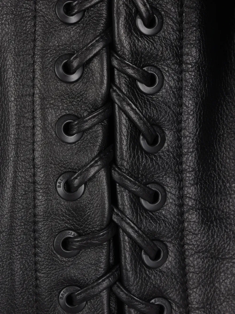 Кожаная куртка со шнуровкой Balenciaga, черный — фото 4