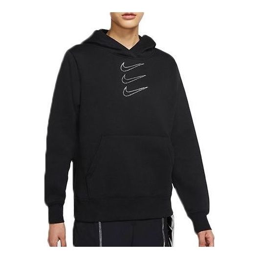 

Толстовка sportswear rhinestone hoodie 'black' Nike, черный