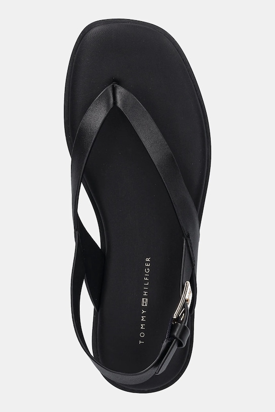 Кожаные сандалии COLOR BLOCK THONG FLAT SANDAL Tommy Hilfiger, черный — фото 4