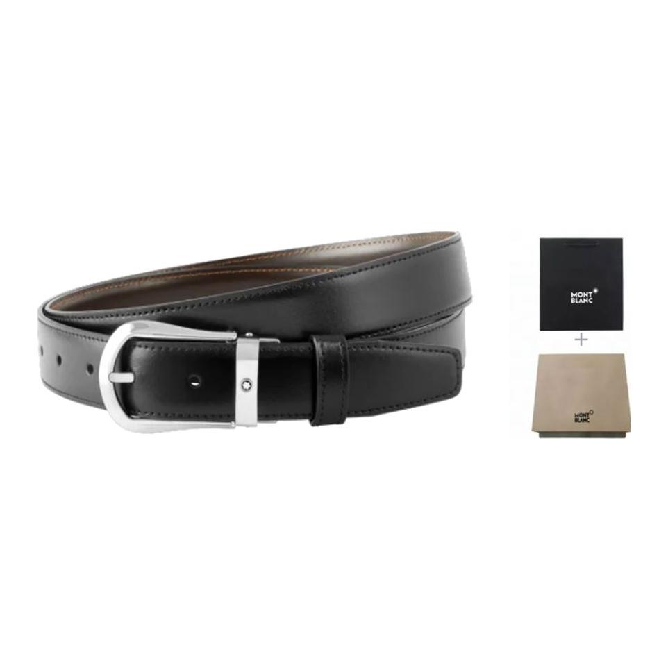 

MONTBLANC Кожаный ремень унисекс шириной 3 см, Official Box