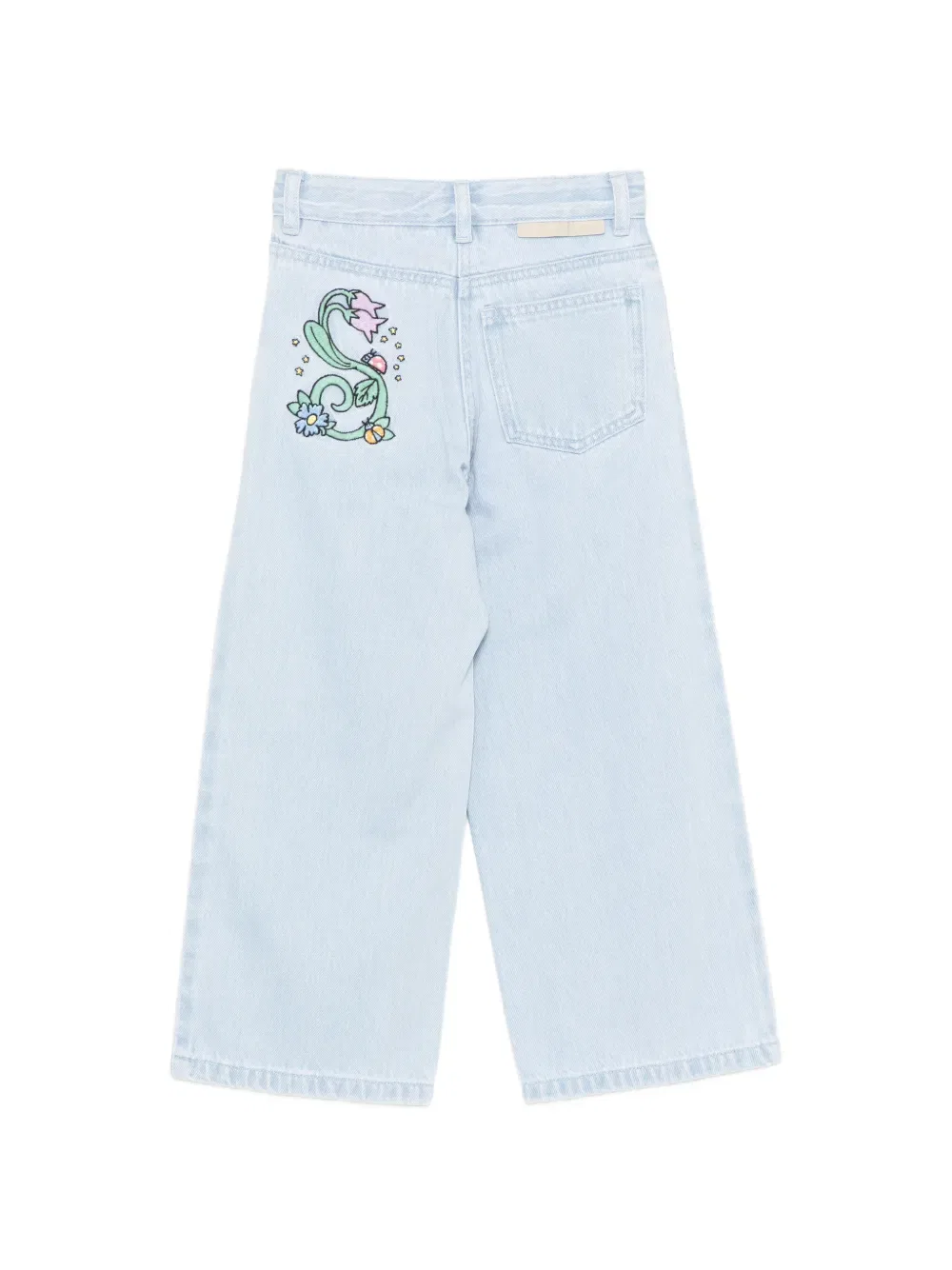 Джинсы с графической вышивкой Stella Mccartney Kids, синий — фото 2