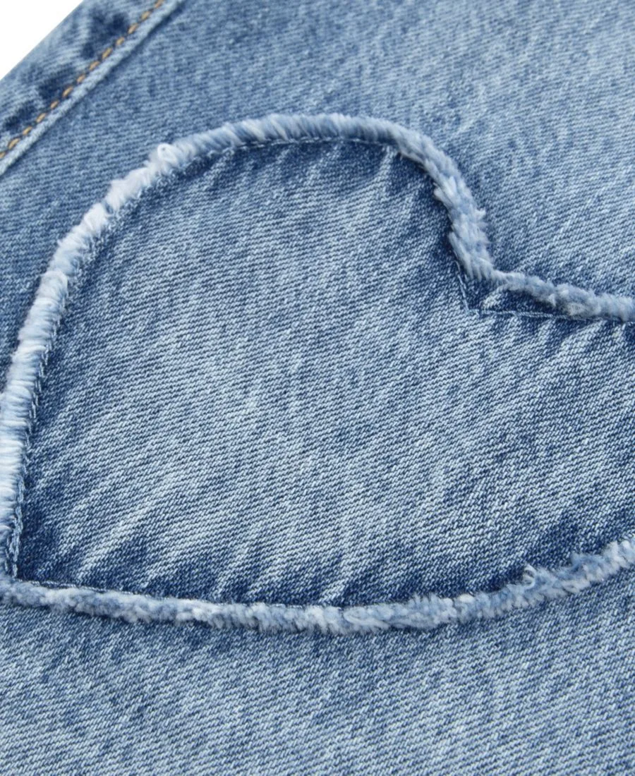 Детские джинсы с низкой посадкой и сердечками, свободного кроя Abercrombie kids, Indigo Hearts — фото 4