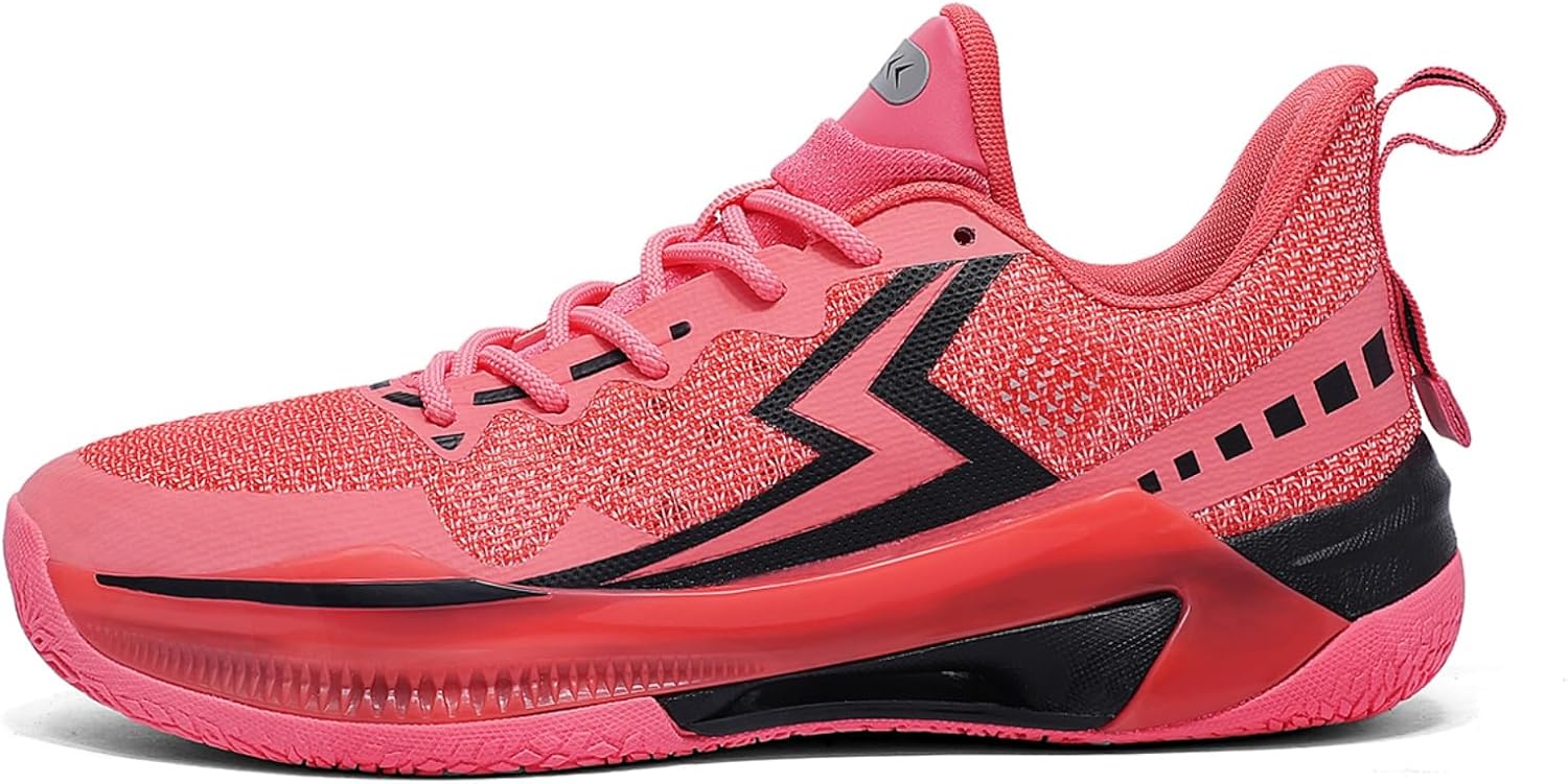 

Мужские дышащие высокие кроссовки на шнуровке с сетчатой тканью, модные, удобные, с противоскользящей подошвой для баскетбола, бега, ходьбы и тренировок Boaobaihuo, красный