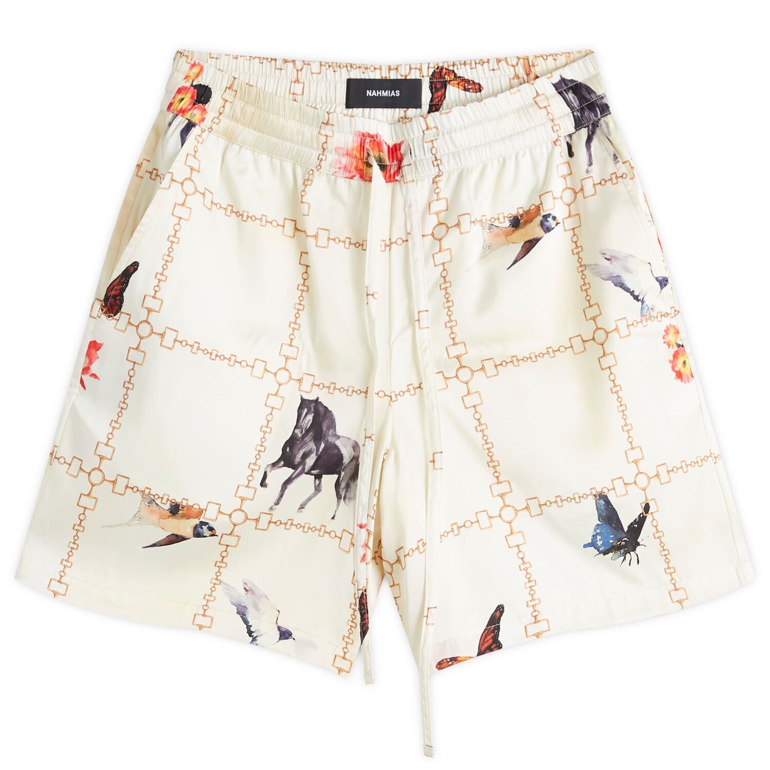 

Шорты Nahmias Wildlife Silk Shorts, цвет Wildlife Print Ivory