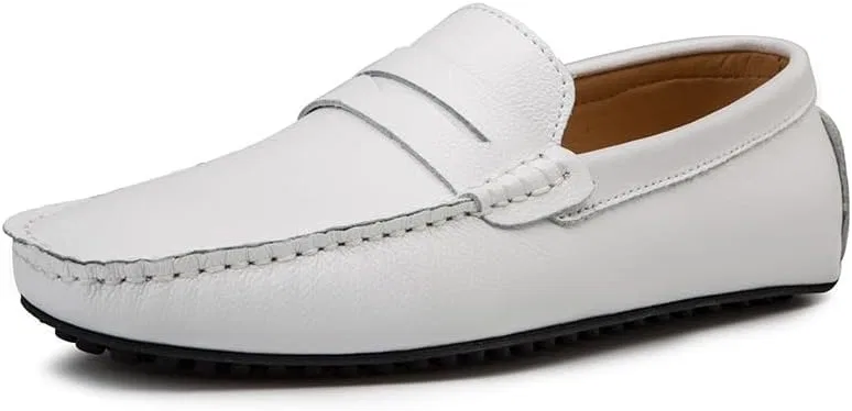 Лоферы кожаные Loafers Shoe Penny Driving White SayfuR