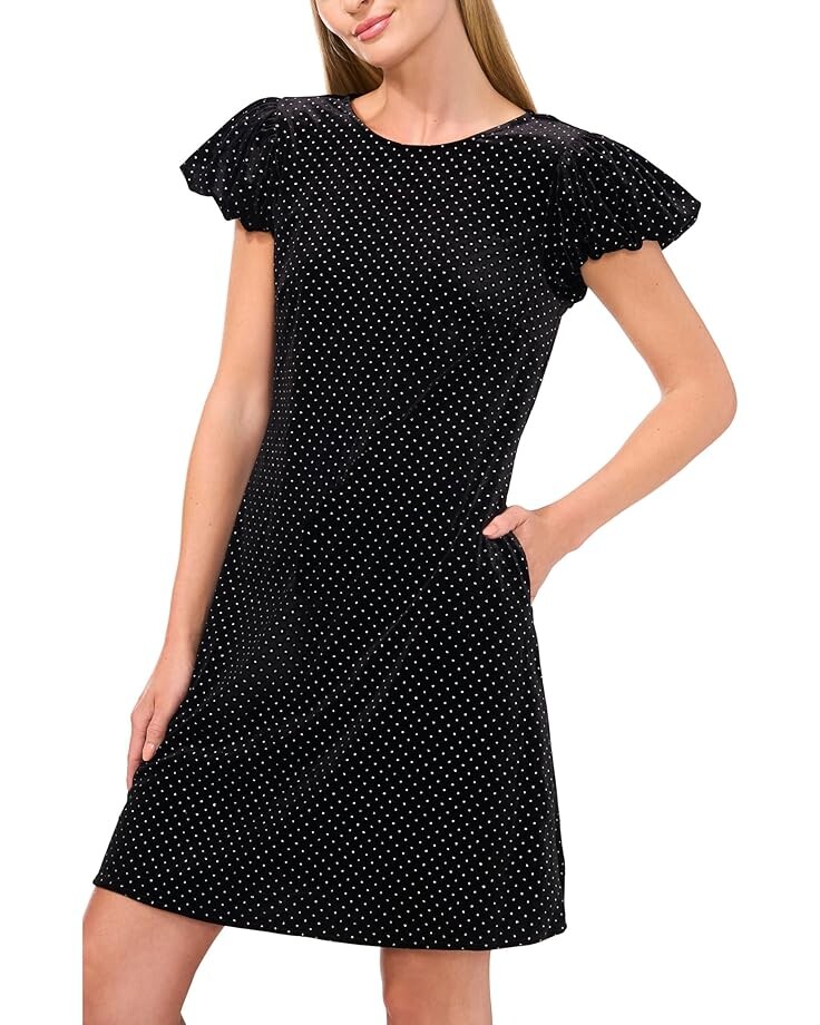 

Платье CeCe Velvet Bubble Sleeve Dress, цвет Rich Black