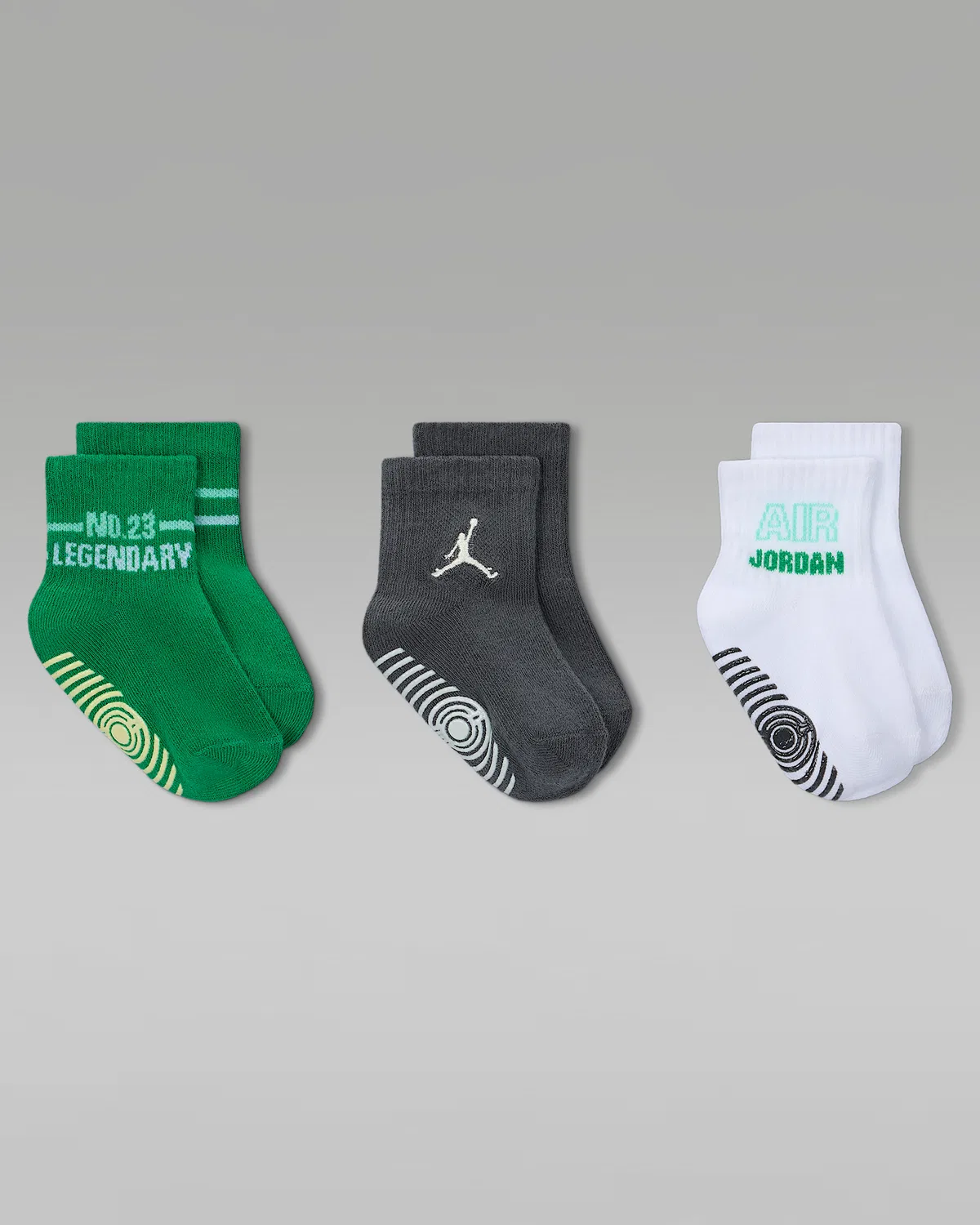 Baby Legendary Gripper Socks (3 пары) Jordan, Lucky Green — фото 2
