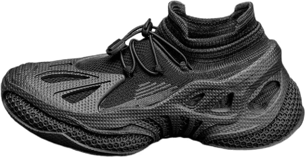 

Мужские удобные вязанные кроссовки Lexamen с нескользящей подошвой, дышащие, однотонные, на шнуровке, повседневные низкие кроссовки, черный