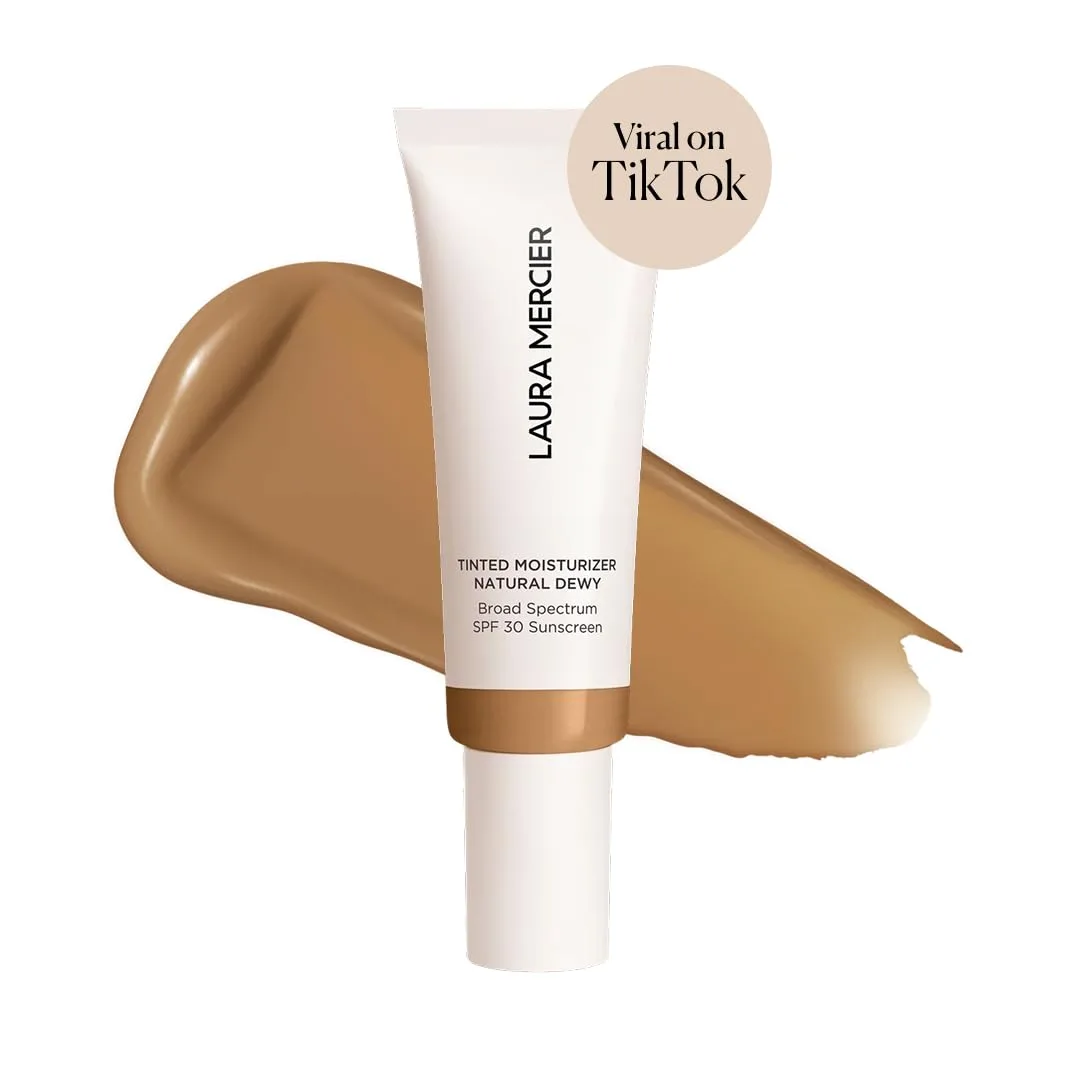 Laura Mercier тонирующий увлажняющий крем Natural Dewy с SPF 30, 24-часовая гидратация, оттенок 4W Ochre и рассыпчатая пудра Ultra-Blur с гиалуроновой кислотой, оттенок Translucent Honey — фото 2