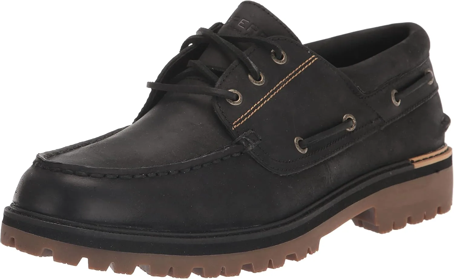 Мужские оригинальные лодочные туфли Sperry с 3 глазами, черный — фото 2