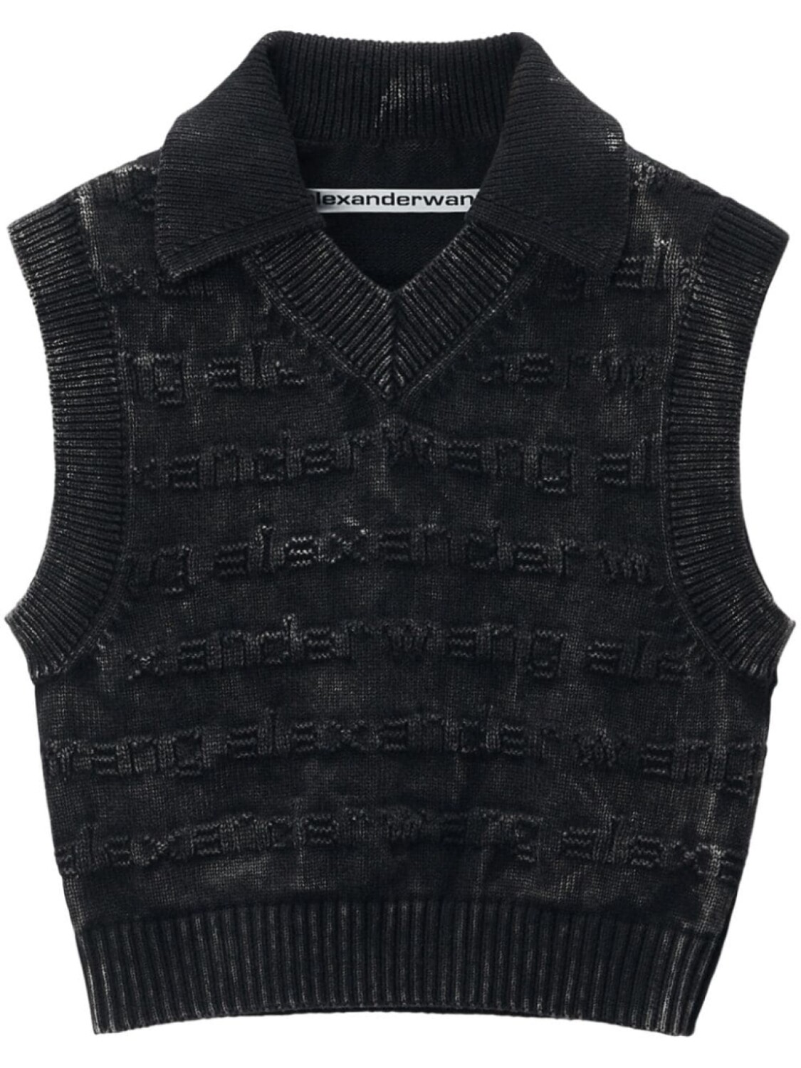 

Alexander Wang вязаный жилет с логотипом, черный