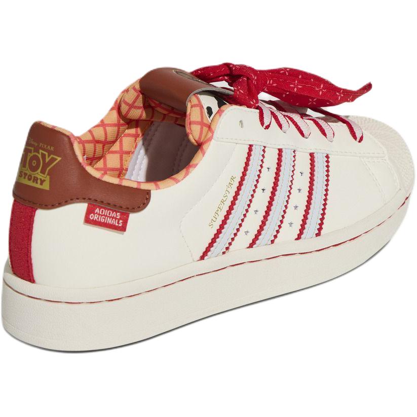 Adidas Originals Детские скейтбордистские кроссовки Disney x Superstar 2 с противоскользящей подошвой, бежевые, белые, красные, для подростков — фото 4
