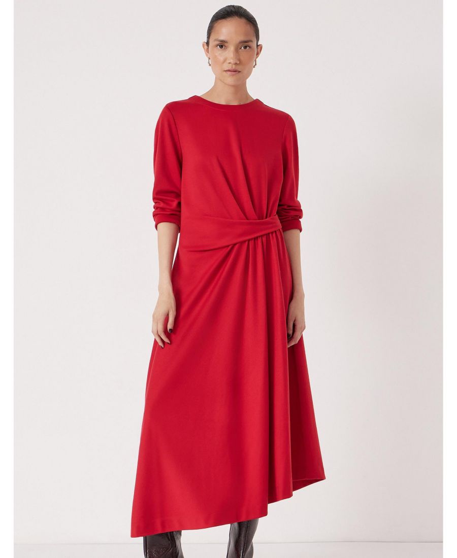 

Женское трикотажное платье с асимметричным подолом Hush, Scarlet red