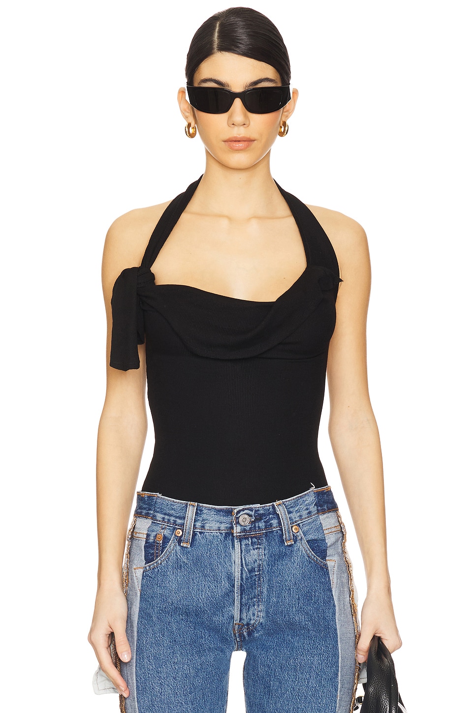 

Боди-халат с завязками на шее Sami Miro Vintage, black